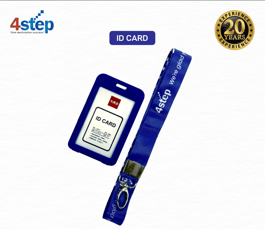 4Step Blank ID Card Cover with Ribbin.